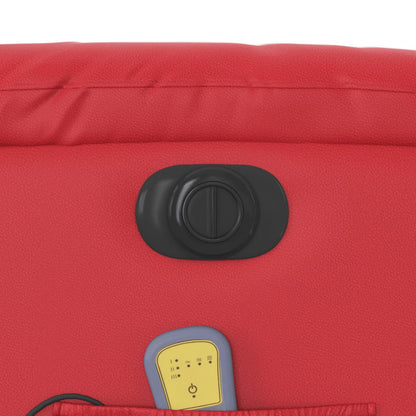 Massagesessel mit Aufstehhilfe Elektrisch Rot Kunstleder