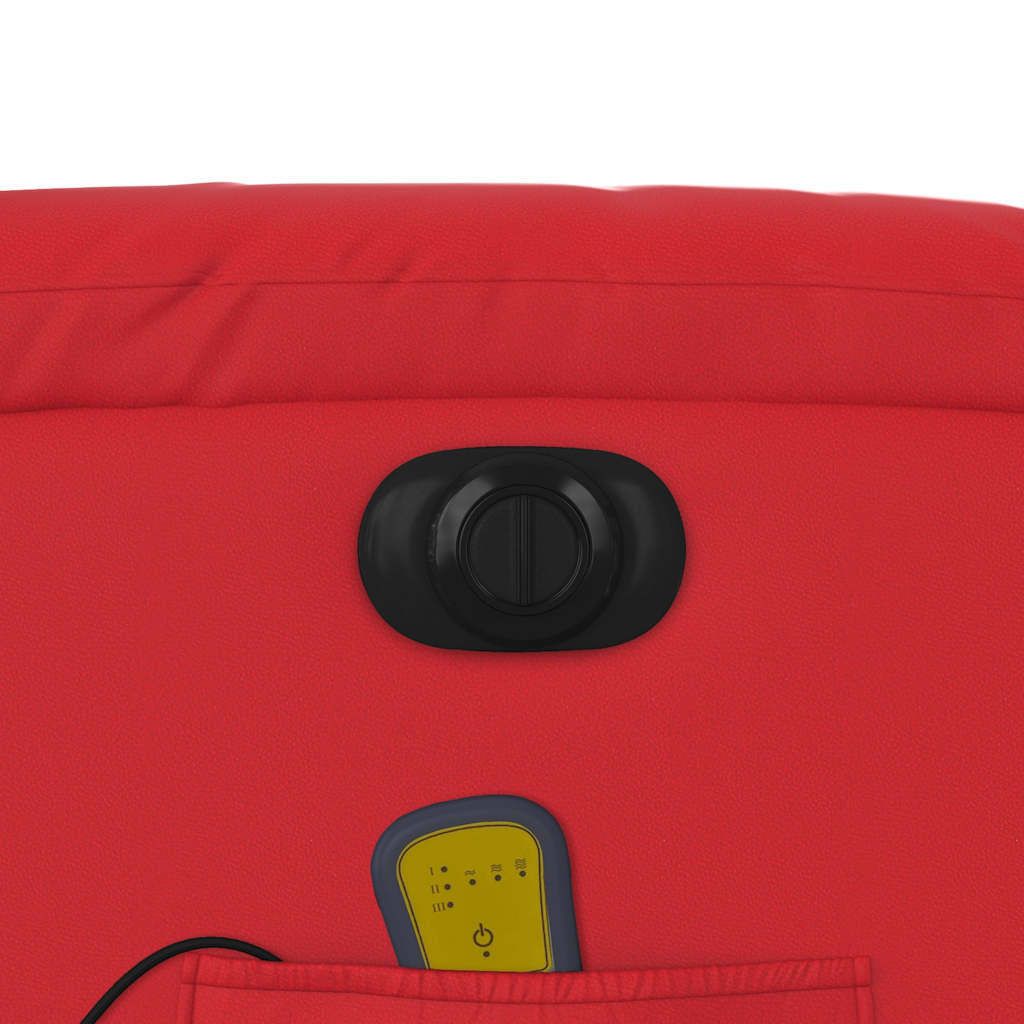 Massagesessel Elektrisch Rot Kunstleder