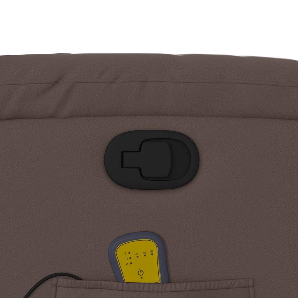 Massagesessel mit Aufstehhilfe Braun Kunstleder