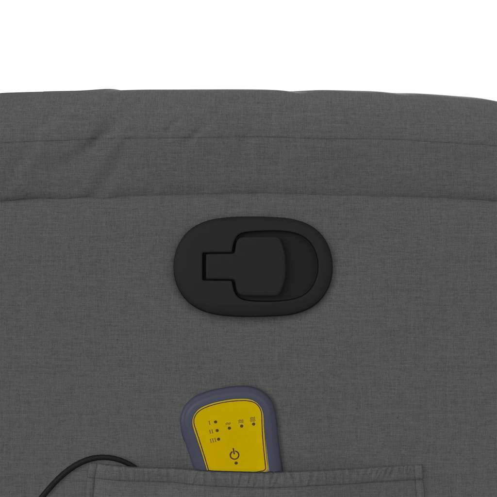 Massagesessel mit Aufstehhilfe Dunkelgrau Stoff