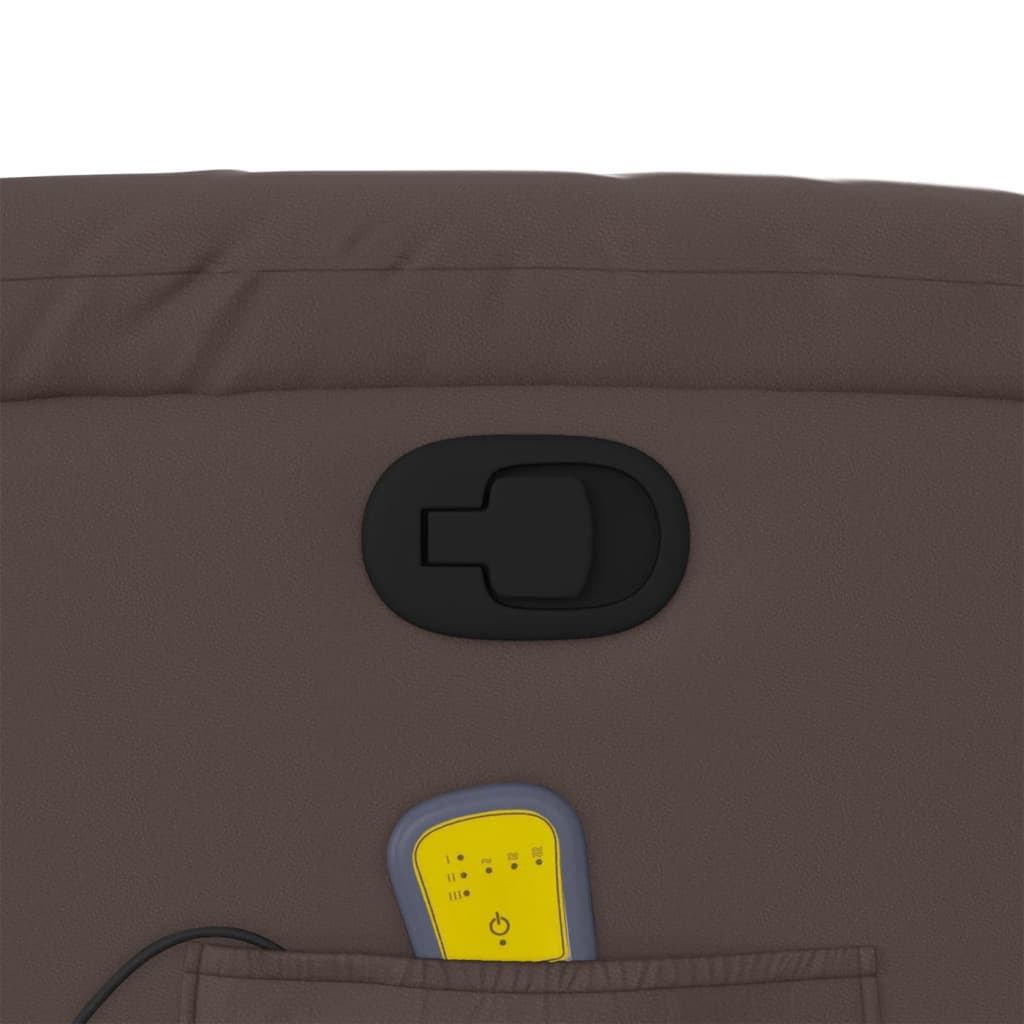 Massagesessel mit Aufstehhilfe Braun Kunstleder