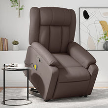Massagesessel mit Aufstehhilfe Braun Kunstleder