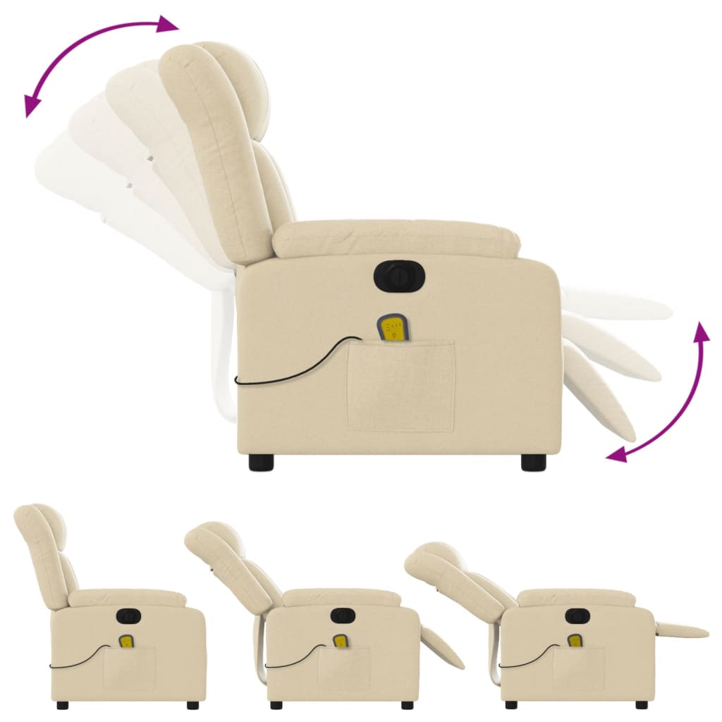 Massagesessel Elektrisch Creme Stoff