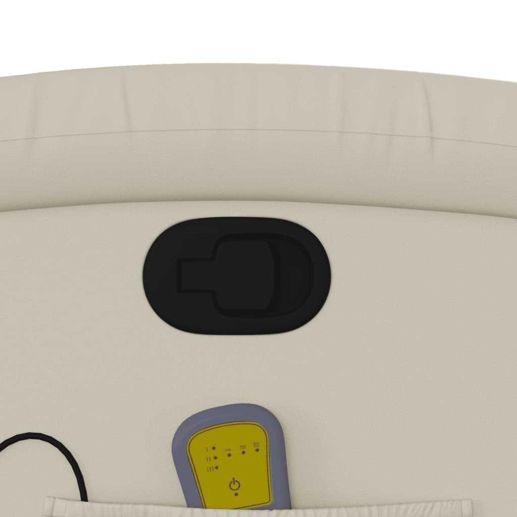 Massagesessel mit Relaxfunktion, Kunstleder, Creme