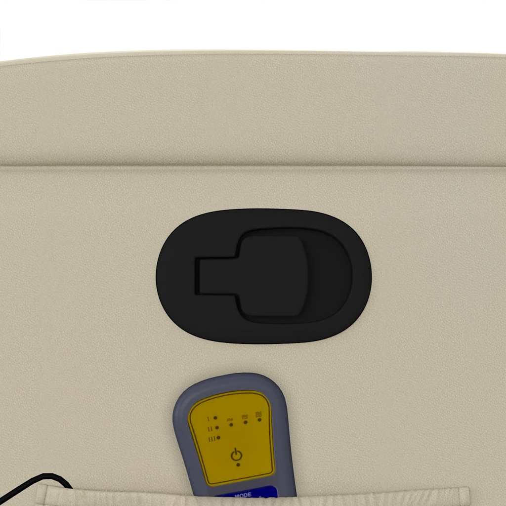 Massagesessel mit Relaxfunktion, Kunstleder, Creme