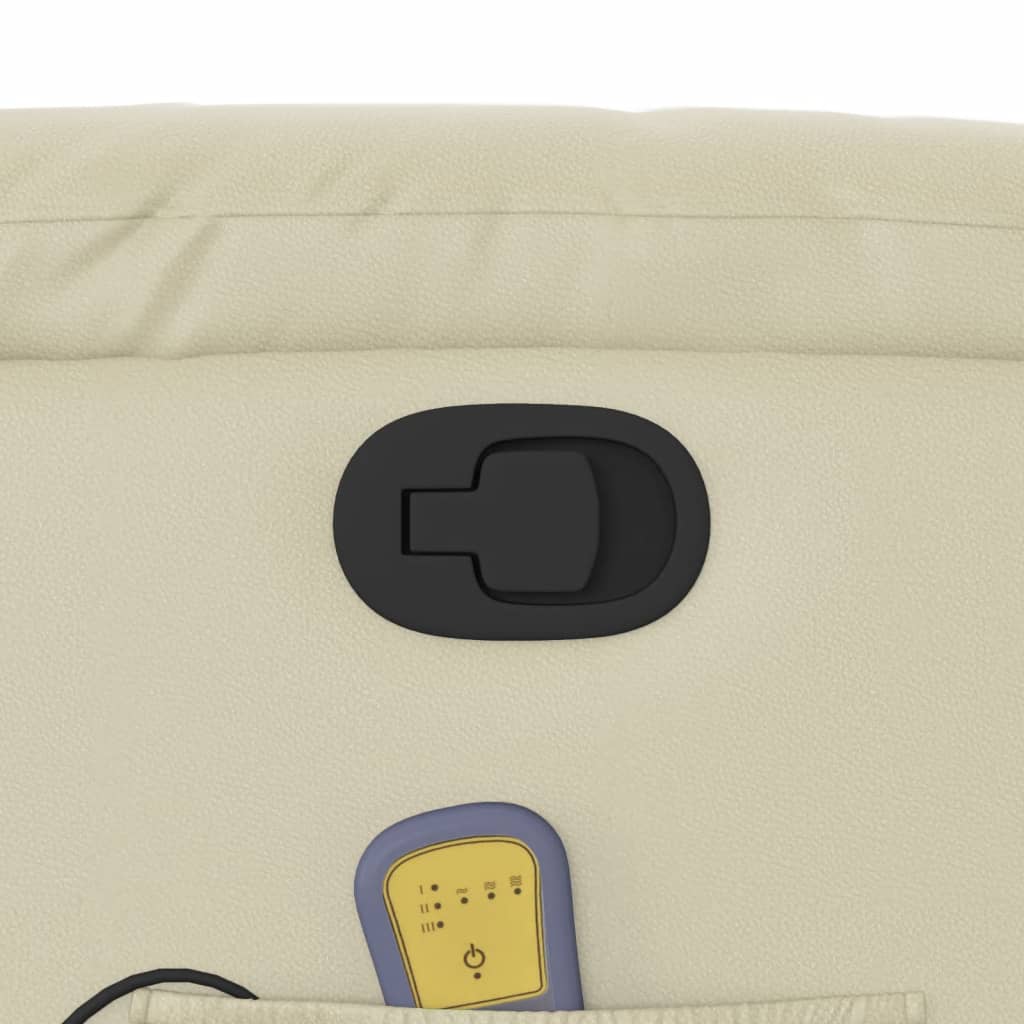 Massagesessel mit Relaxfunktion, Kunstleder, Creme