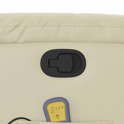 Massagesessel mit Relaxfunktion, Kunstleder, Creme