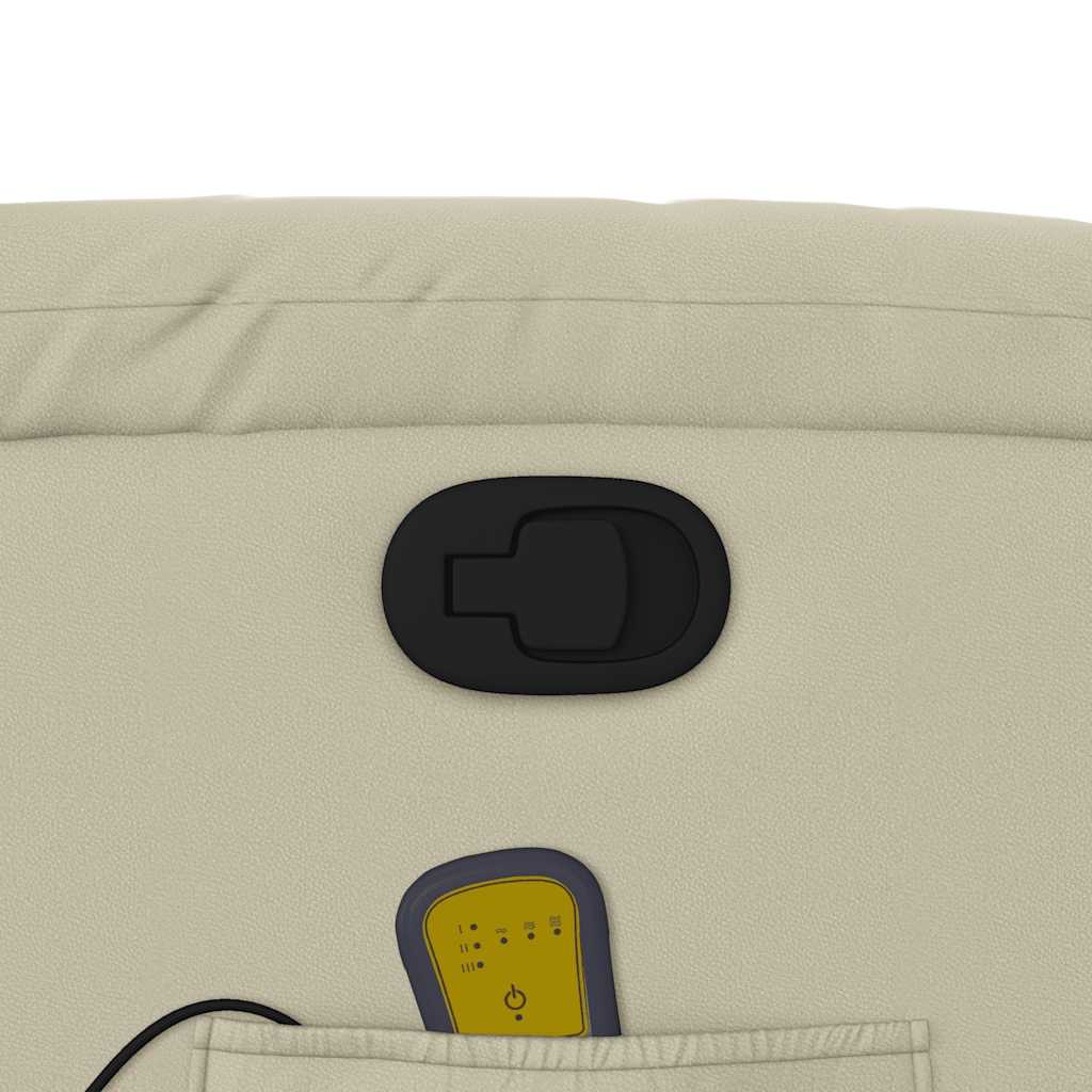 Massagesessel mit Relaxfunktion, Kunstleder, Creme