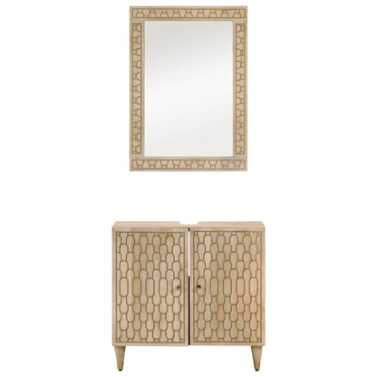 2-tlg. Badmöbel-Set Massivholz Mango