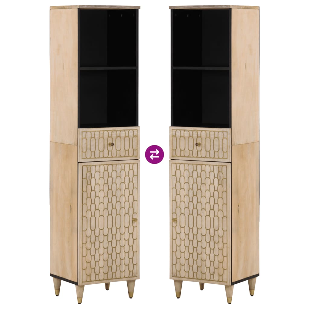 3-tlg. Badmöbel-Set Massivholz Mango