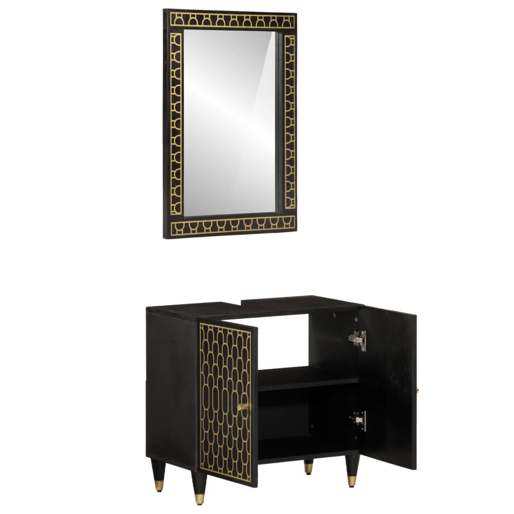 2-tlg. Badmöbel-Set Massivholz Mango