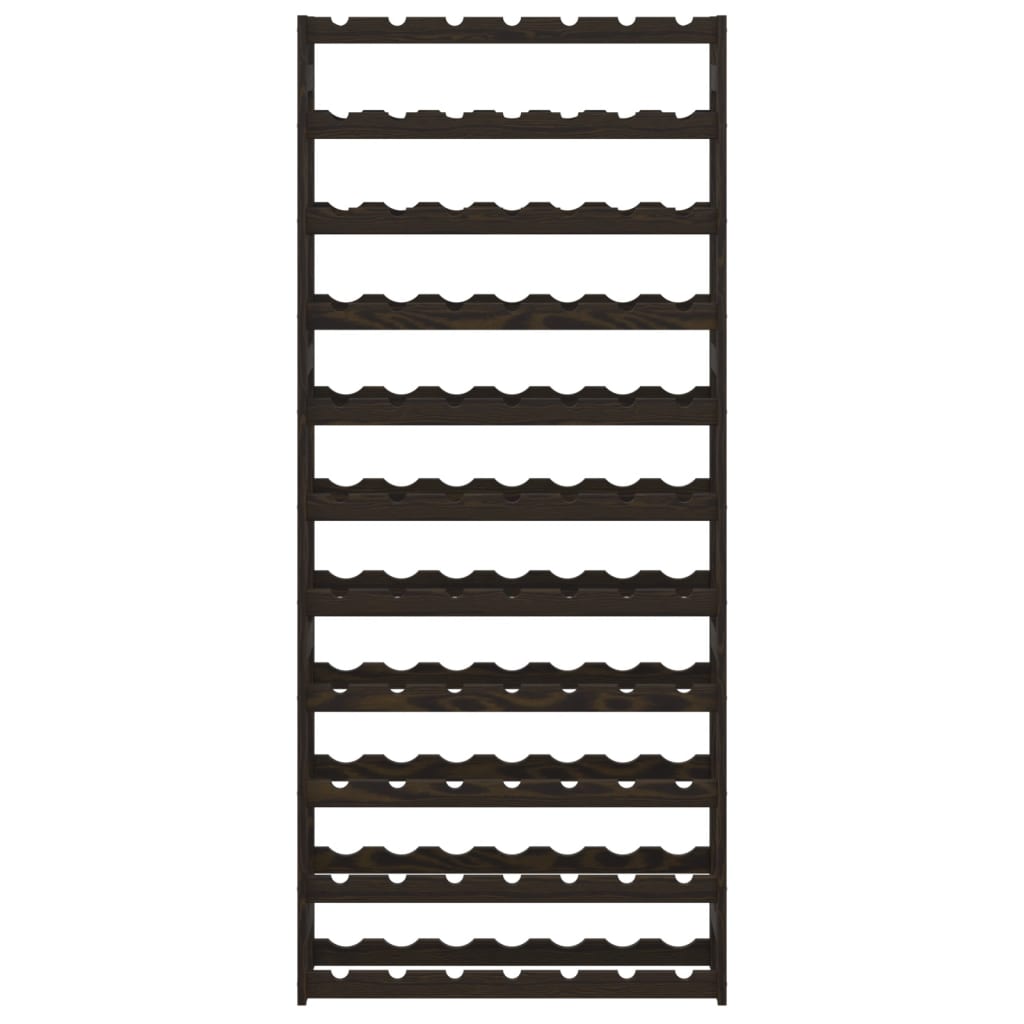 Weinregal für 77 Flaschen Schwarz Massivholz Kiefer