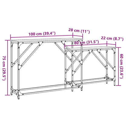 Konsolentische 2 Stk. Schwarz Holzwerkstoff