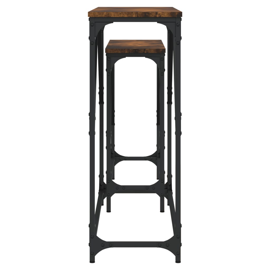 Konsolentische 2 Stk. Räuchereiche Holzwerkstoff