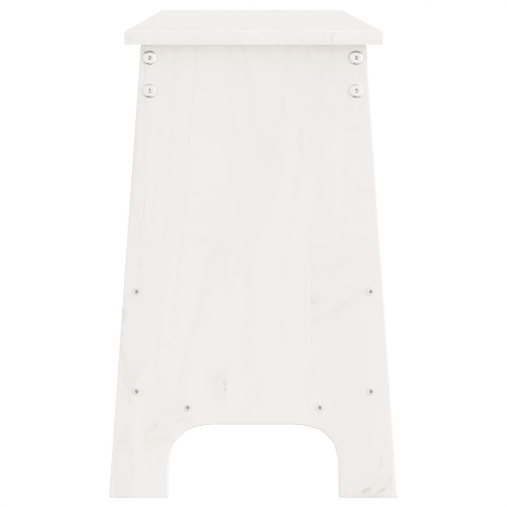 Flurbank Weiß 160x28x45 cm Massivholz Kiefer