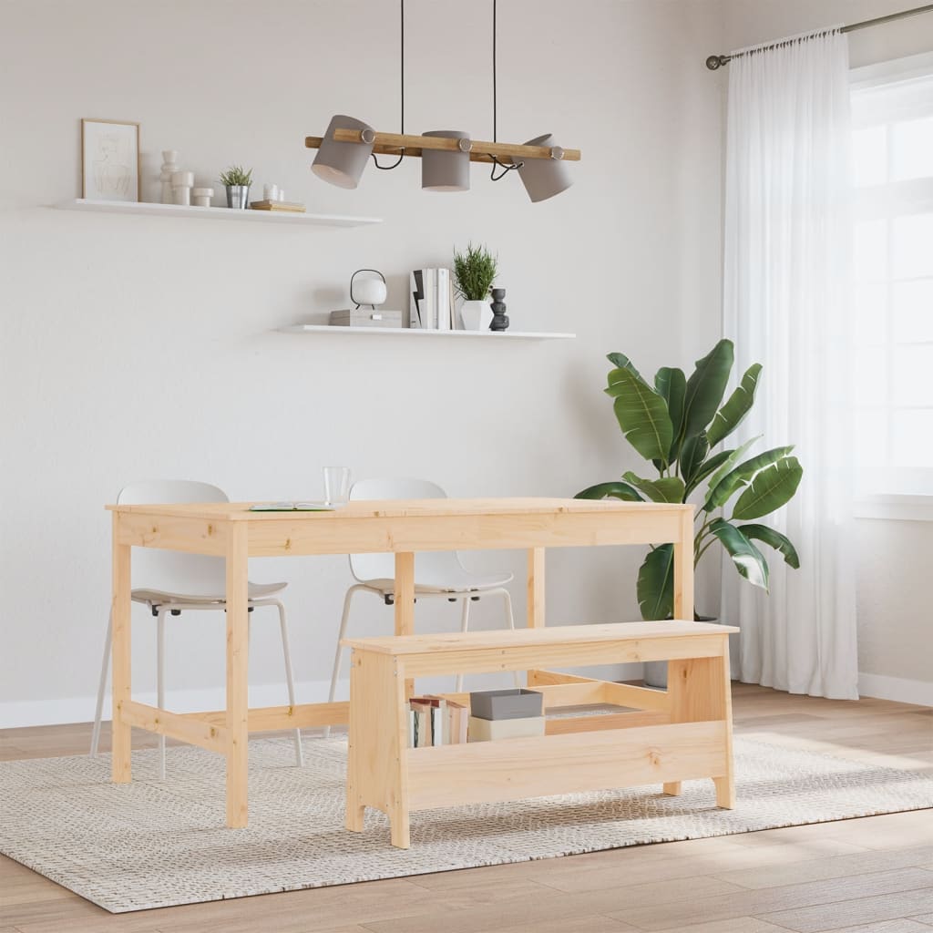 Flurbank 100 x 28 x 45 cm Massivholz Kiefer