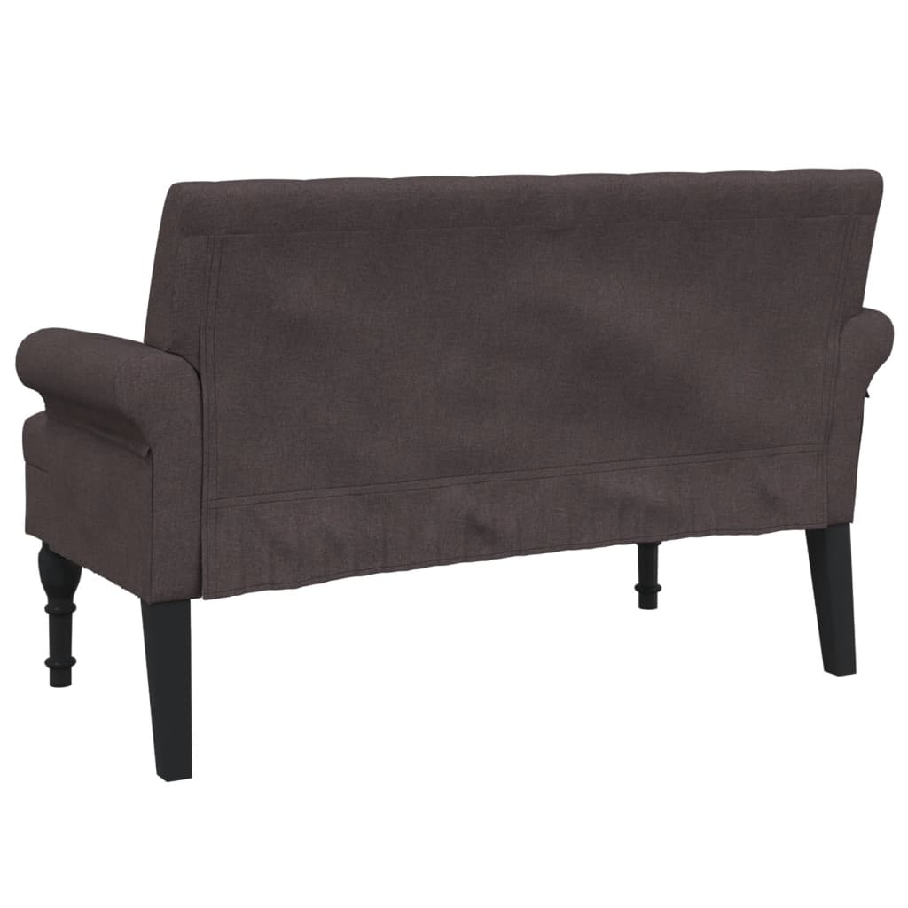 Sitzbank mit Rückenlehne Dunkelbraun 120x62x75,5 cm Stoff