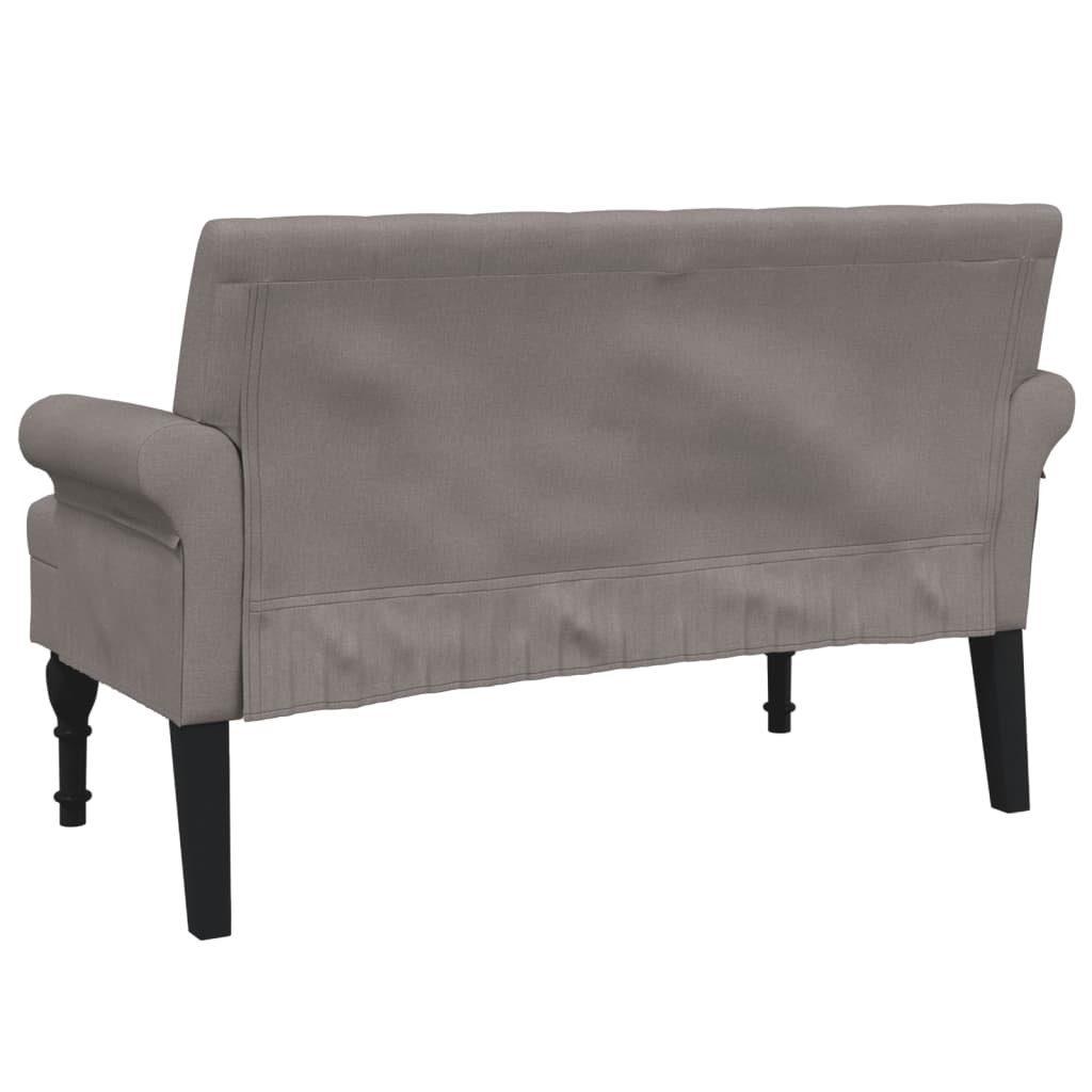 Sitzbank mit Rückenlehne Taupe 120x62x75,5 cm Stoff
