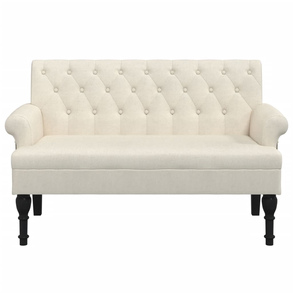 Sitzbank mit Rückenlehne 120x62x75,5 cm Leinen