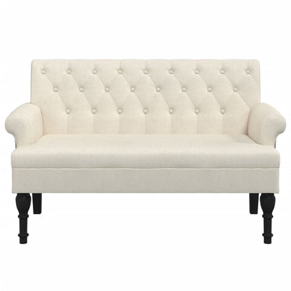 Sitzbank mit Rückenlehne 120x62x75,5 cm Leinen