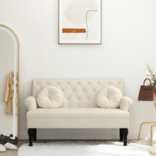 Sitzbank mit Rückenlehne 120x62x75,5 cm Leinen