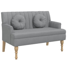 Sitzbank mit Kissen Hellgrau 113x64,5x75,5 cm Stoff