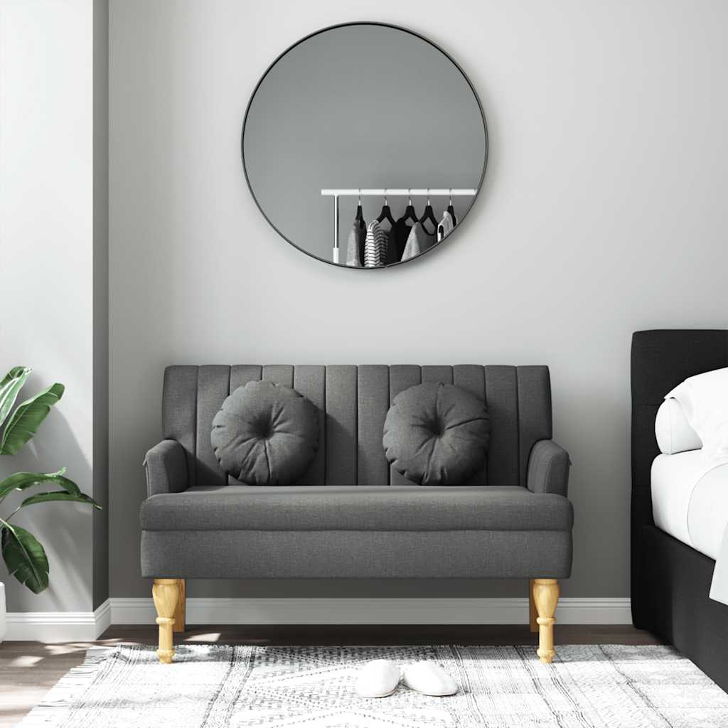 Sitzbank mit Kissen Dunkelgrau 113x64,5x75,5 cm Stoff