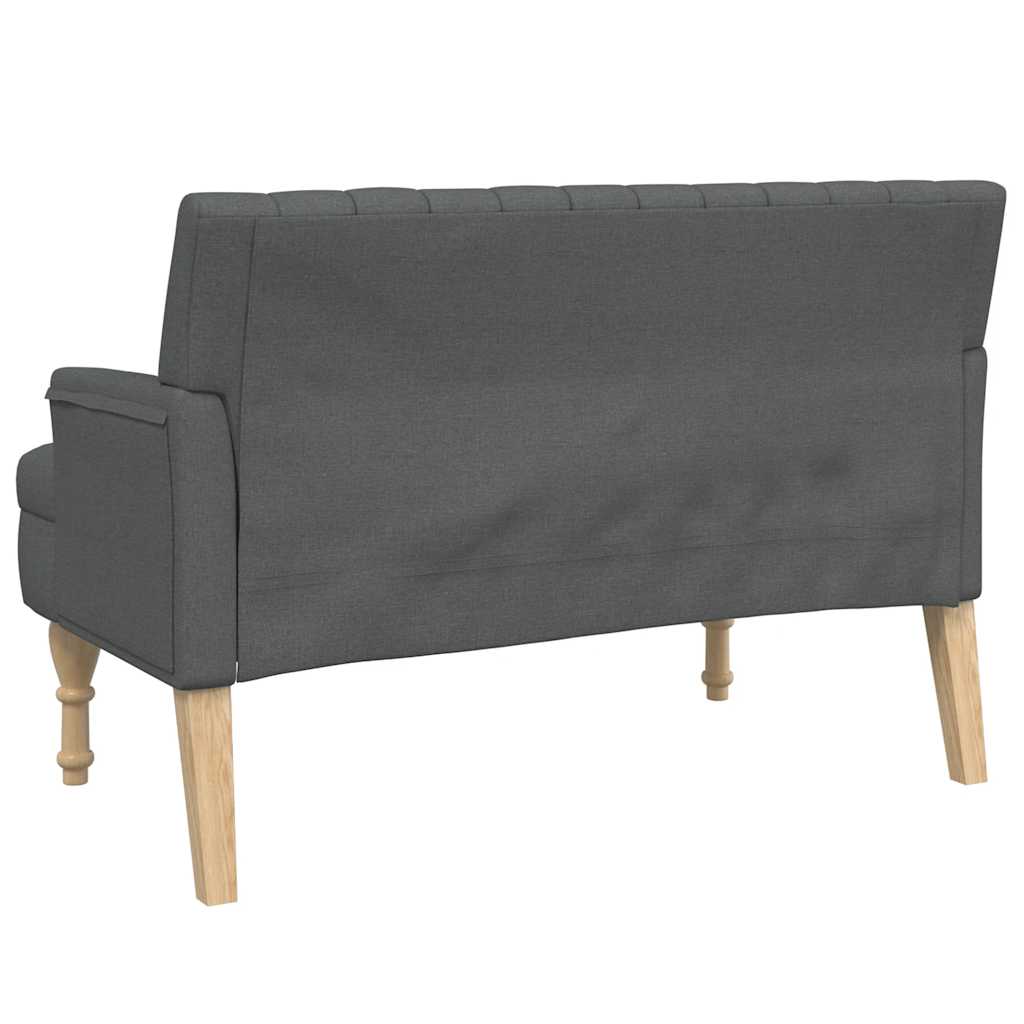 Sitzbank mit Kissen Dunkelgrau 113x64,5x75,5 cm Stoff