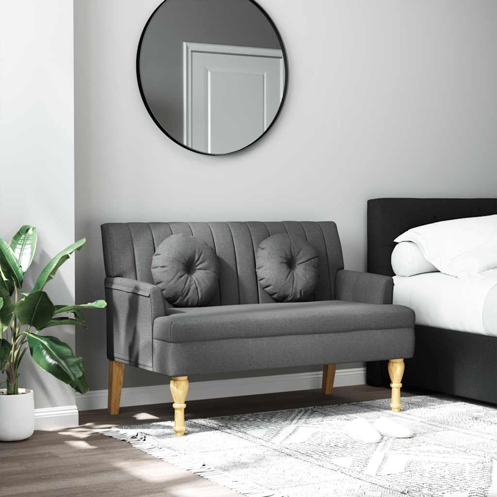 Sitzbank mit Kissen Dunkelgrau 113x64,5x75,5 cm Stoff