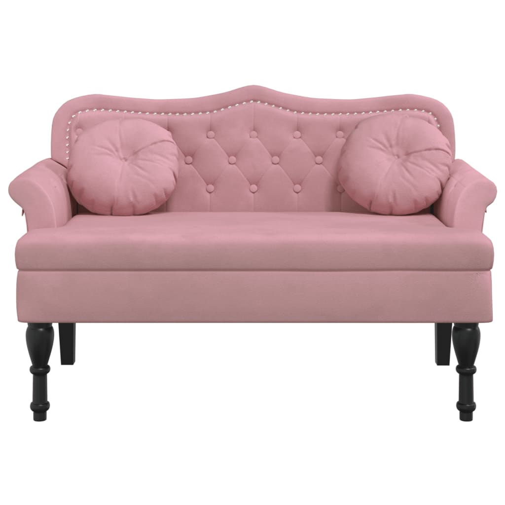 Sitzbank mit Kissen Rosa 120,5x65x75 cm Samt
