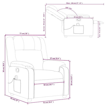 Massagesessel Taupe Stoff