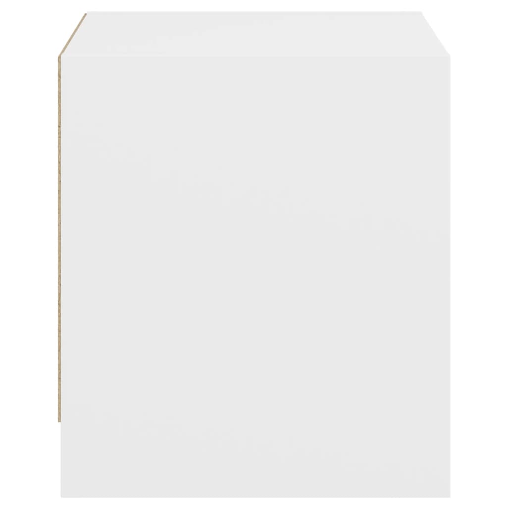 Nachttische mit Glastüren 2 Stk. Weiß 35x37x42 cm