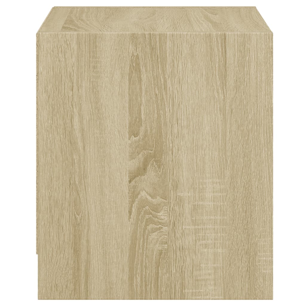 Nachttische mit Glastüren 2 Stk. Sonoma-Eiche 35x37x42 cm