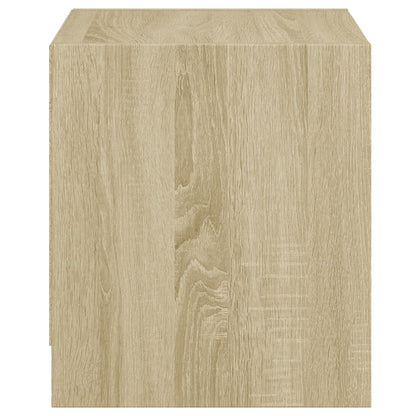 Nachttische mit Glastüren 2 Stk. Sonoma-Eiche 35x37x42 cm