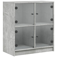 Beistellschrank mit Glastüren Betongrau 68x37x75,5 cm
