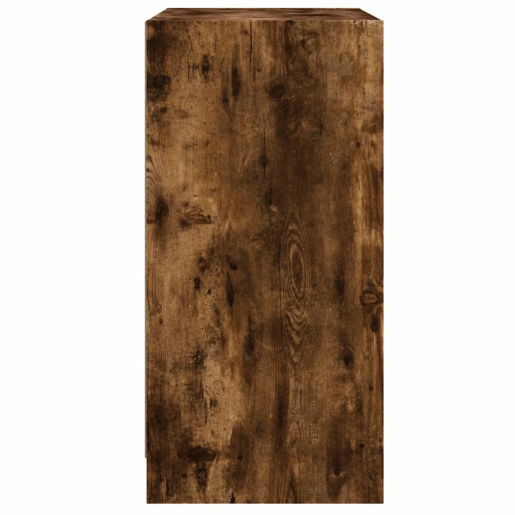 Beistellschrank mit Glastüren Räuchereiche 68x37x75,5 cm