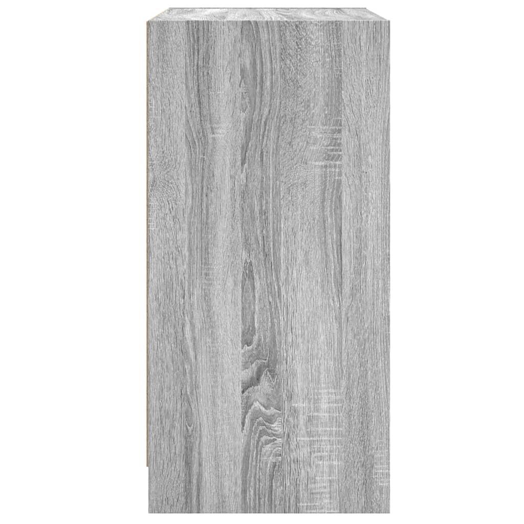 Beistellschrank mit Glastüren Grau Sonoma 68x37x75,5 cm