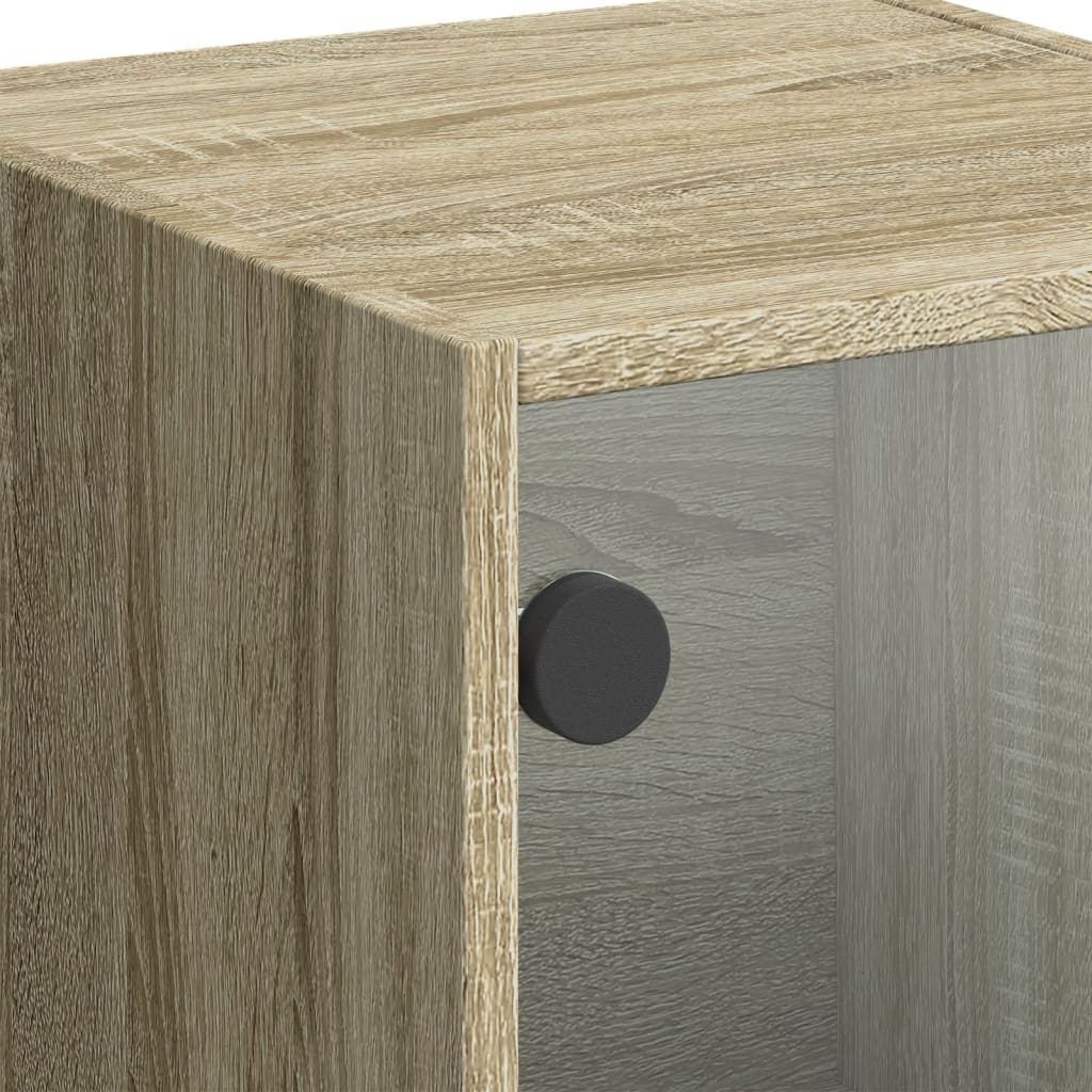 Highboard mit Glastüren Sonoma-Eiche 35x37x109 cm