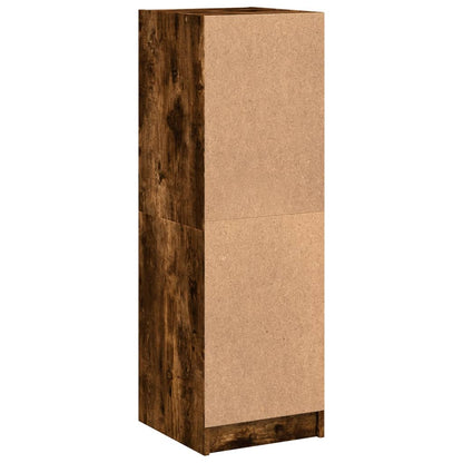 Highboard mit Glastüren Räuchereiche 35x37x109 cm