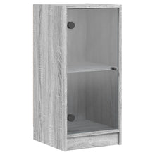 Beistellschrank mit Glastüren Grau Sonoma 35x37x75,5 cm