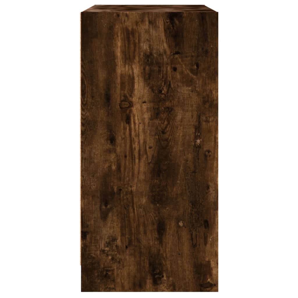 Beistellschrank mit Glastüren Räuchereiche 68x37x75,5 cm