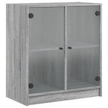 Beistellschrank mit Glastüren Grau Sonoma 68x37x75,5 cm