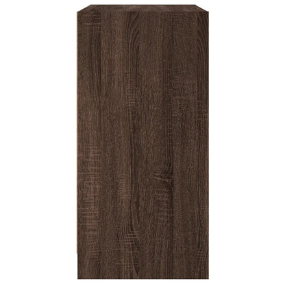 Beistellschrank mit Glastüren Braun Eichen-Optik 68x37x75,5 cm