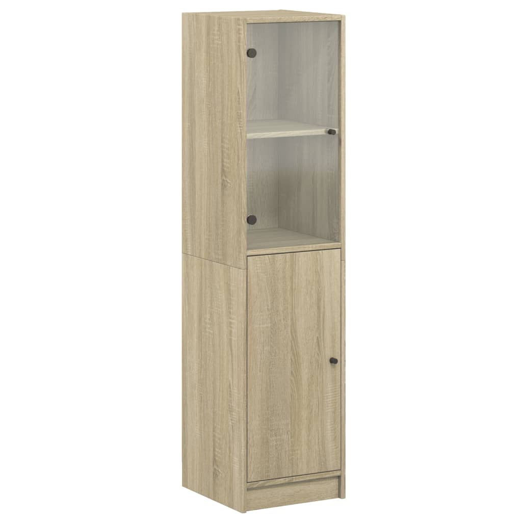 Highboard mit Glastür Sonoma-Eiche 35x37x142 cm