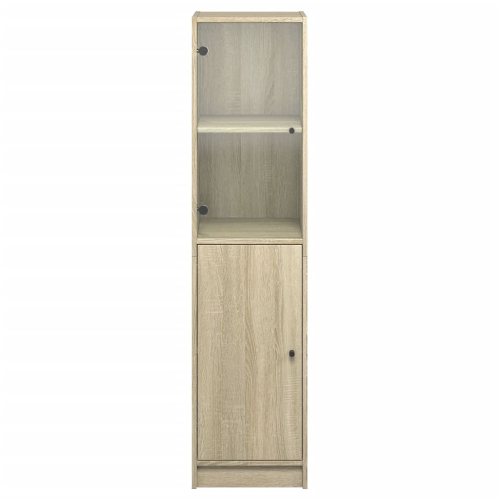 Highboard mit Glastür Sonoma-Eiche 35x37x142 cm