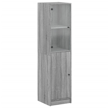 Highboard mit Glastür Grau Sonoma 35x37x142 cm