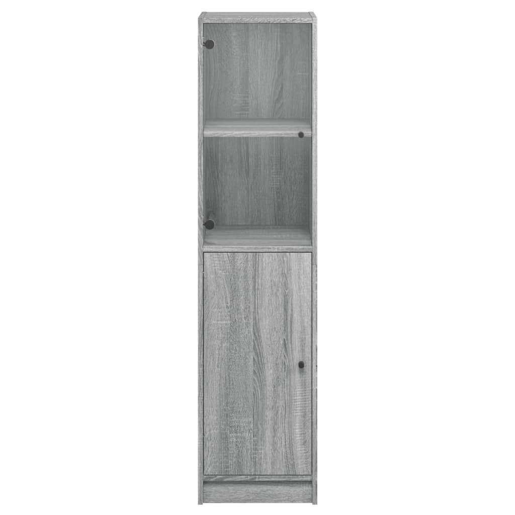 Highboard mit Glastür Grau Sonoma 35x37x142 cm
