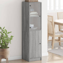 Highboard mit Glastür Grau Sonoma 35x37x142 cm