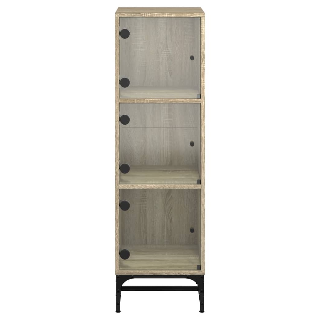 Highboard mit Glastüren Sonoma-Eiche 35x37x120 cm