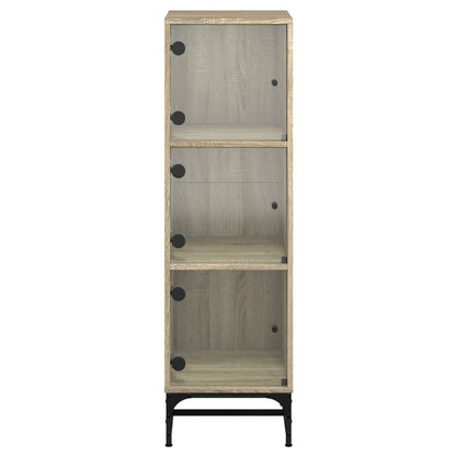 Highboard mit Glastüren Sonoma-Eiche 35x37x120 cm